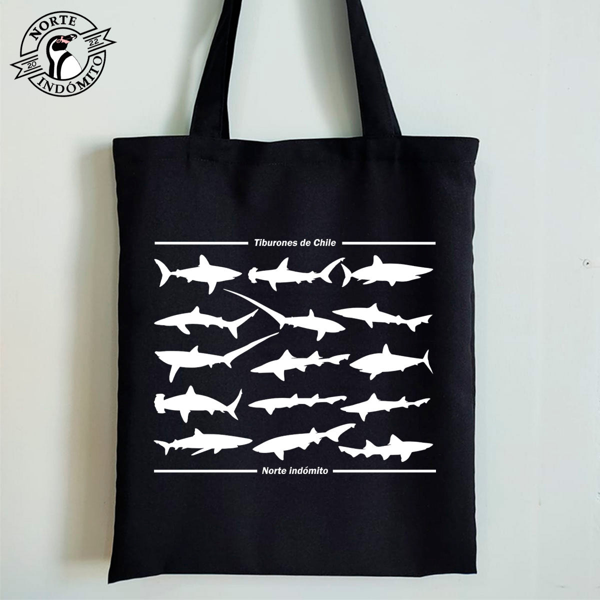 Totebag - tiburones silueta