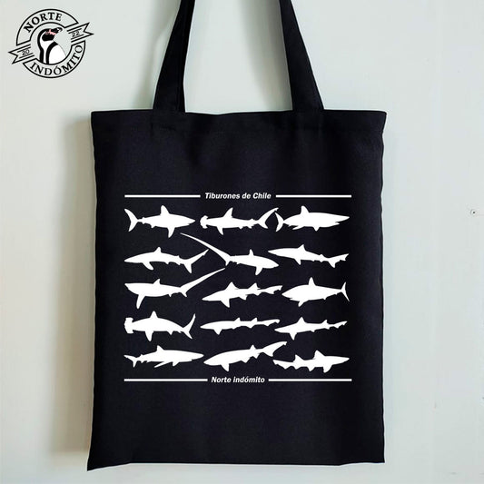 Totebag - tiburones silueta