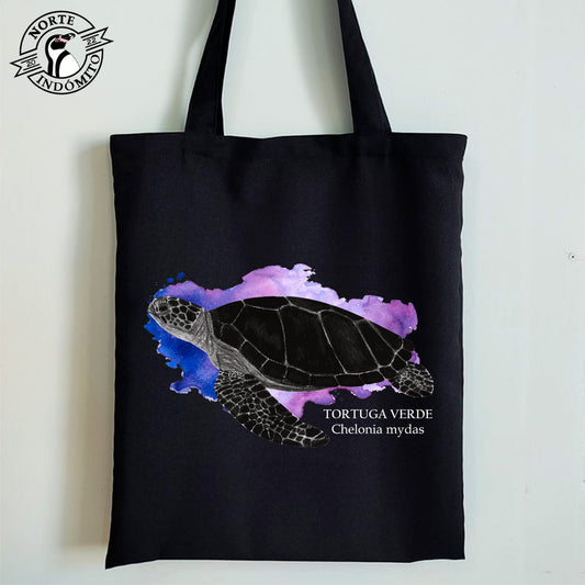 Totebag - tortuga verde acuarela