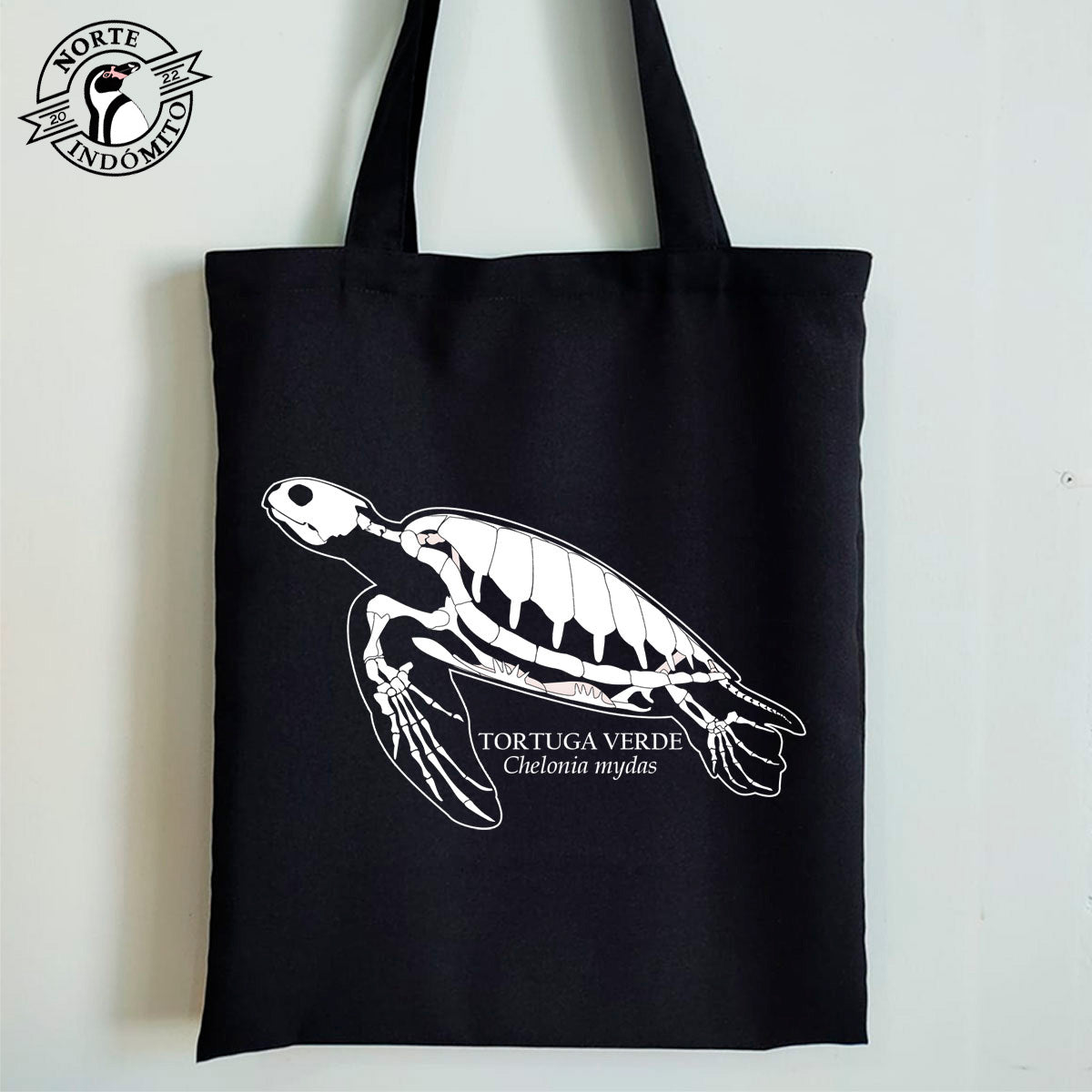 Totebag - tortuga verde esqueleto