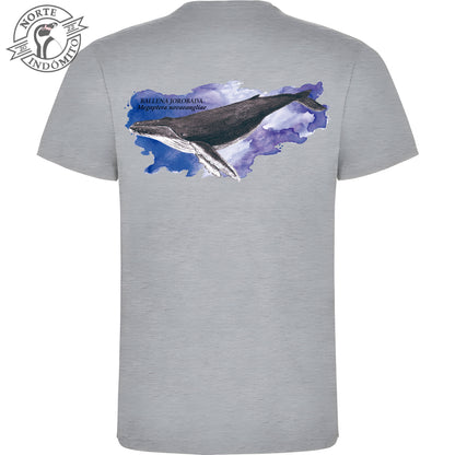 Polera - ballena jorobada acuarela