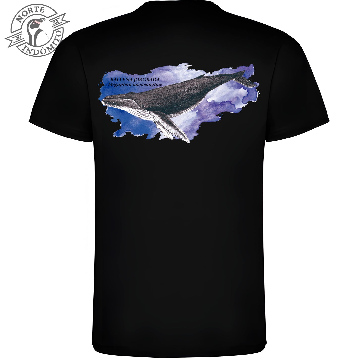Polera - ballena jorobada acuarela
