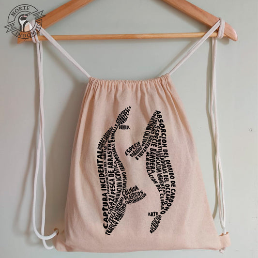 Mochila - ballenas caligrama
