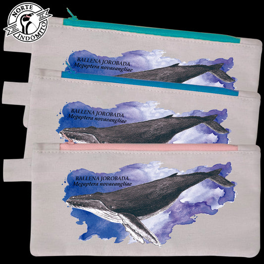 Estuche - ballena jorobada acuarela