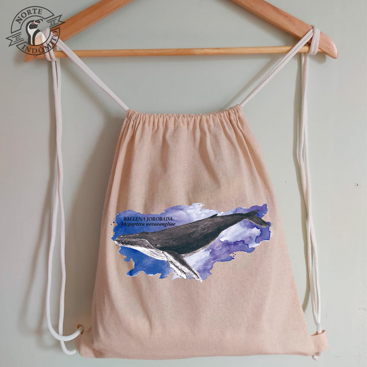 Mochila - ballena jorobada acuarela