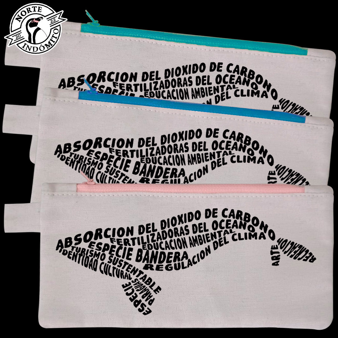 Estuche - ballenas caligrama