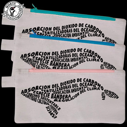 Estuche - ballenas caligrama