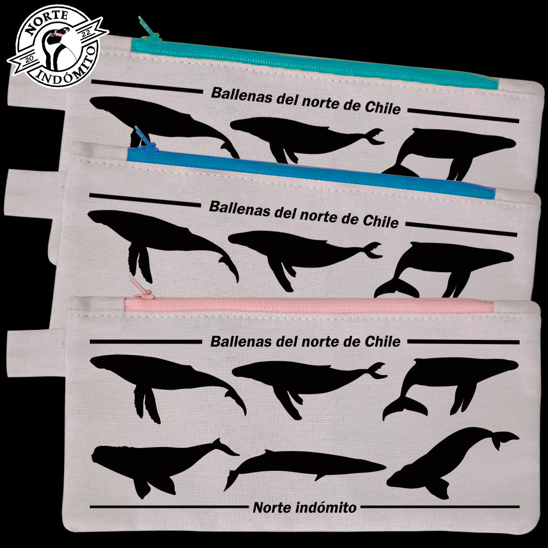 Estuche - ballenas silueta