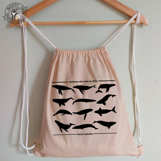 Mochila - ballenas silueta