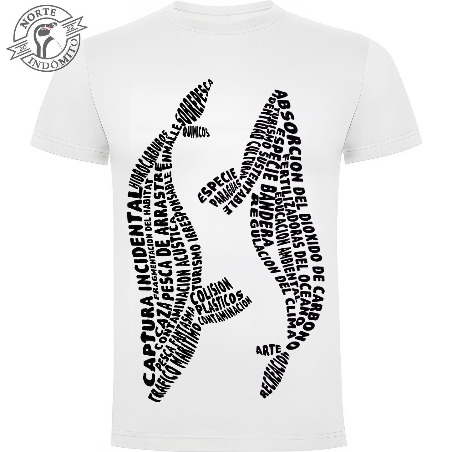 Polera - ballenas caligrama