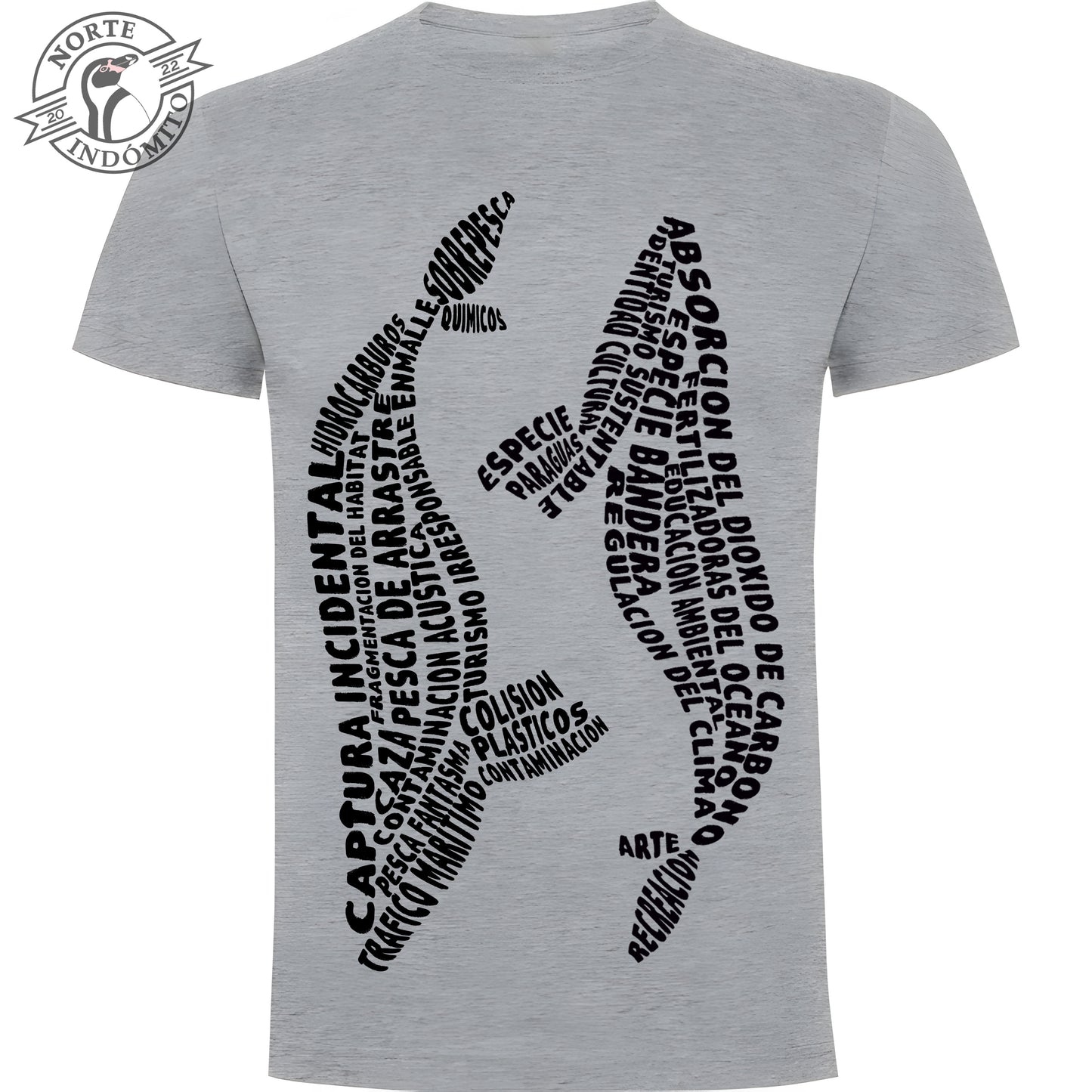 Polera - ballenas caligrama