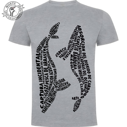 Polera - ballenas caligrama