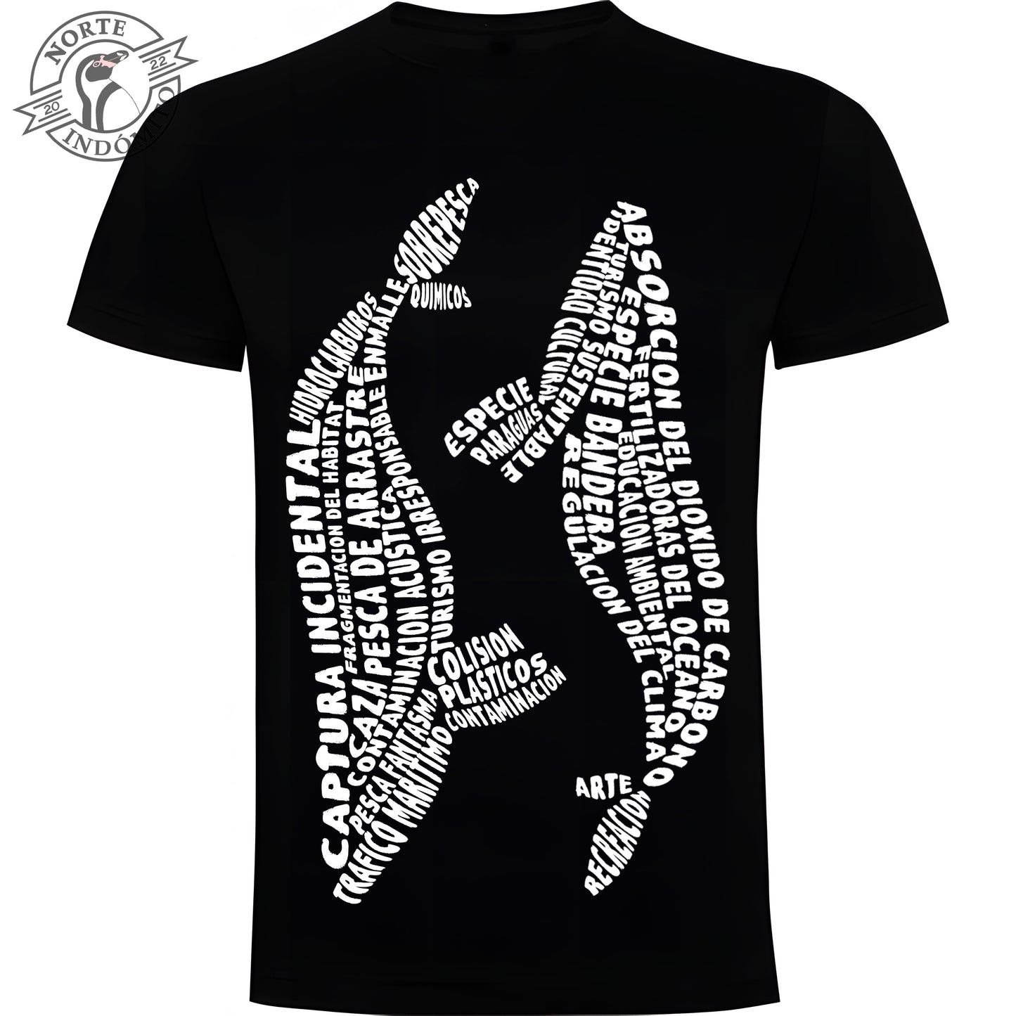 Polera - ballenas caligrama