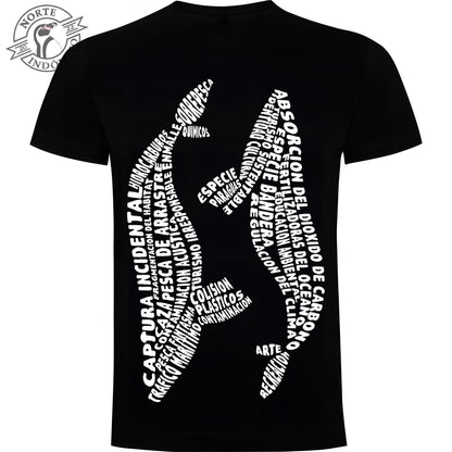 Polera - ballenas caligrama