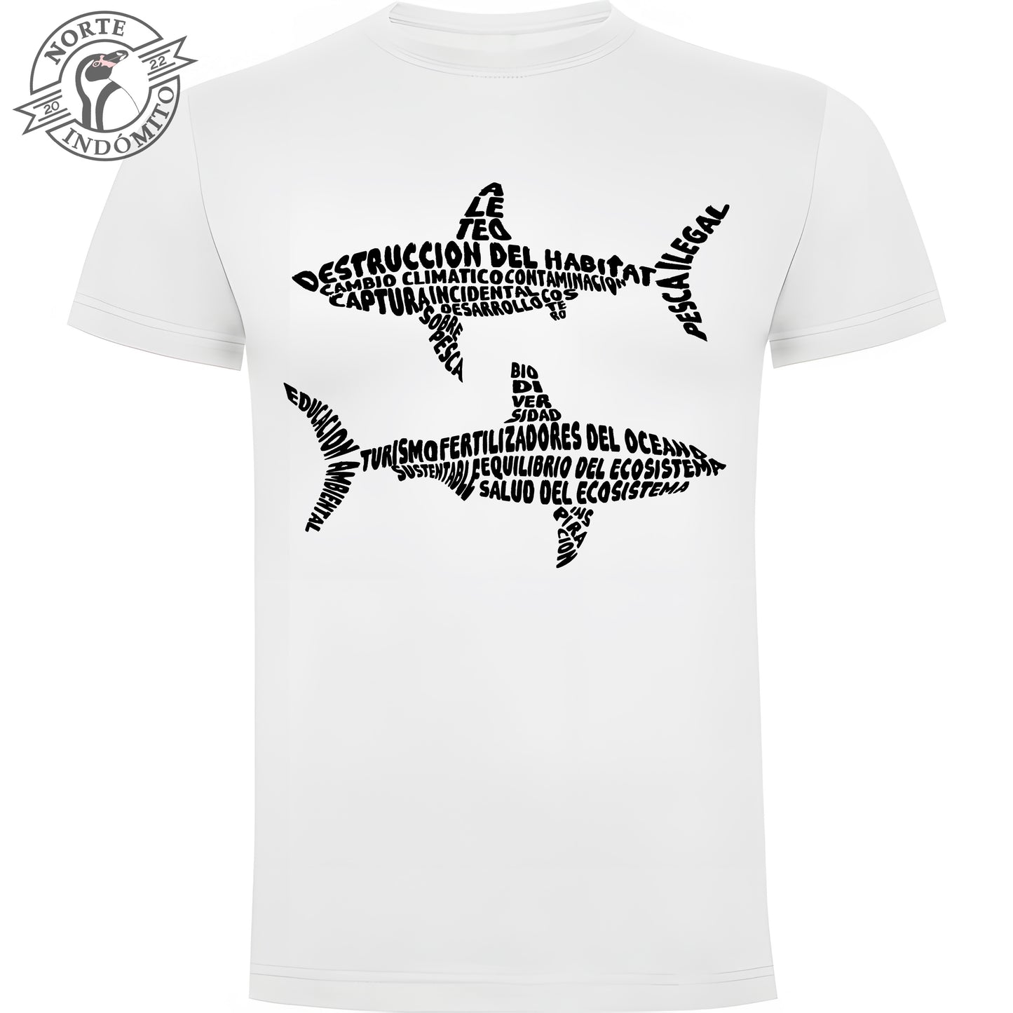 Polera - tiburones caligrama