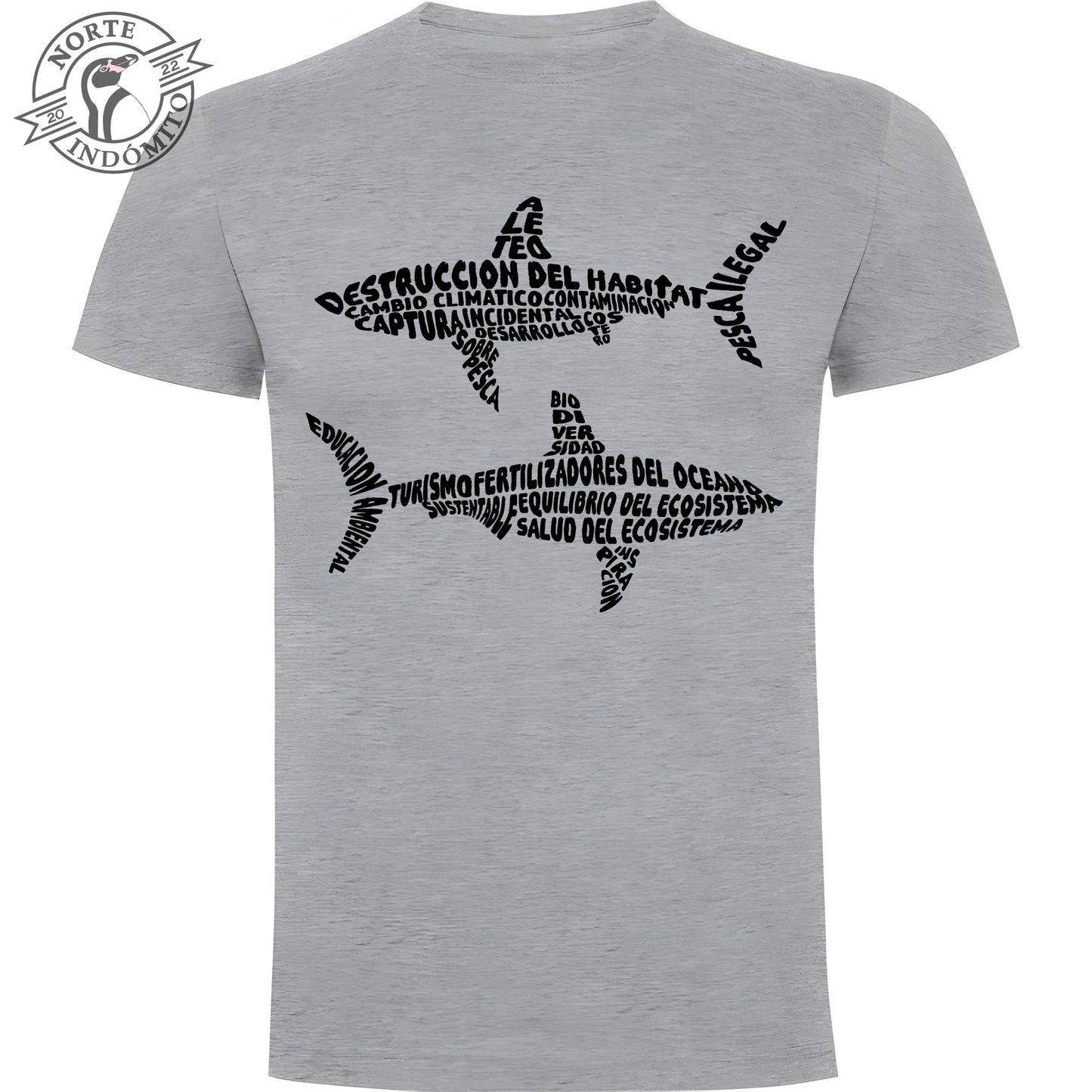 Polera - tiburones caligrama