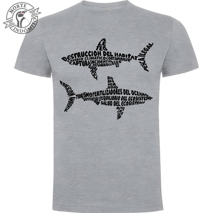 Polera - tiburones caligrama