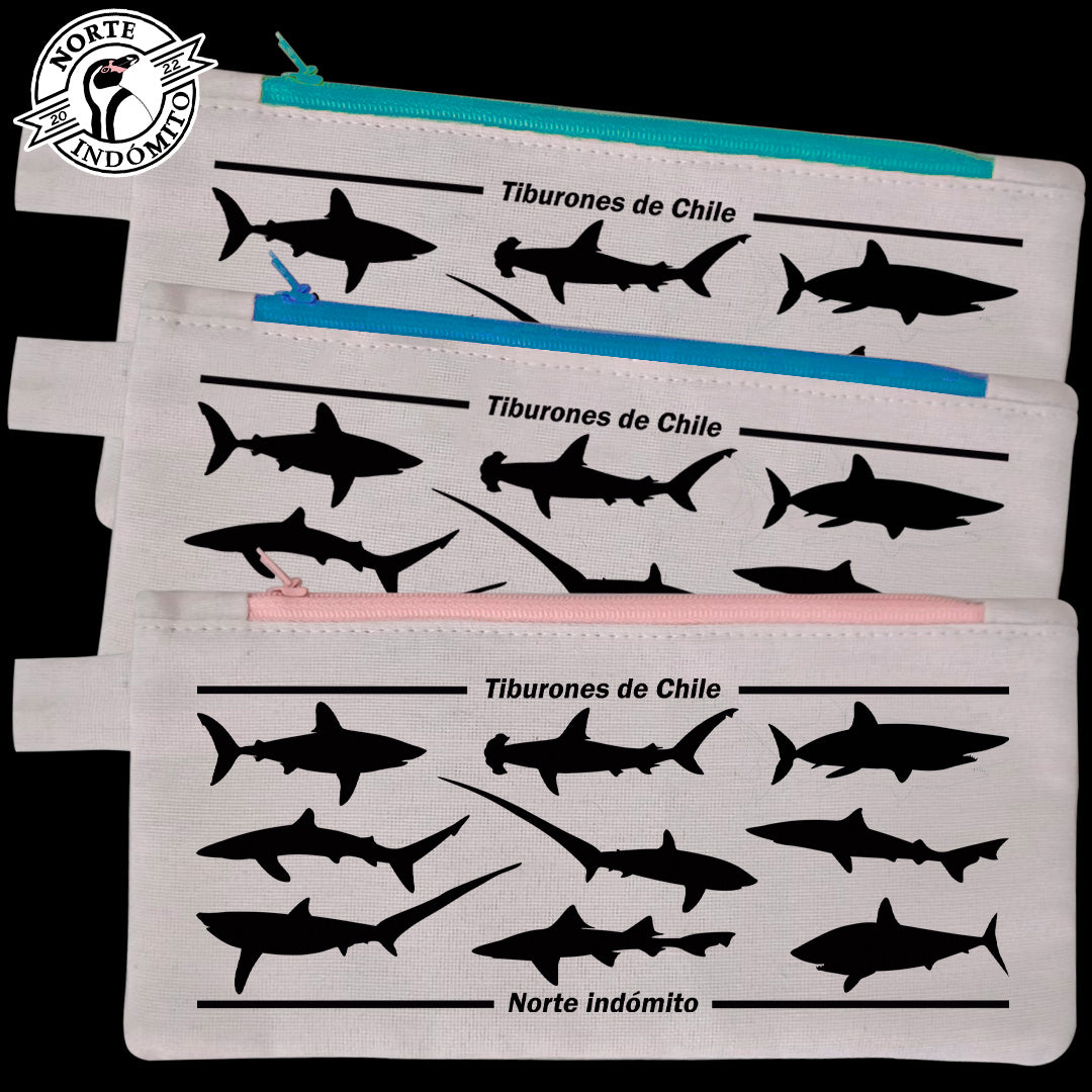 Estuche - tiburones silueta