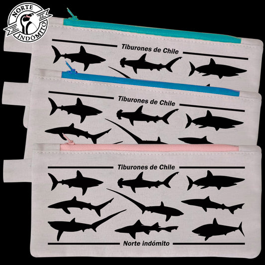 Estuche - tiburones silueta