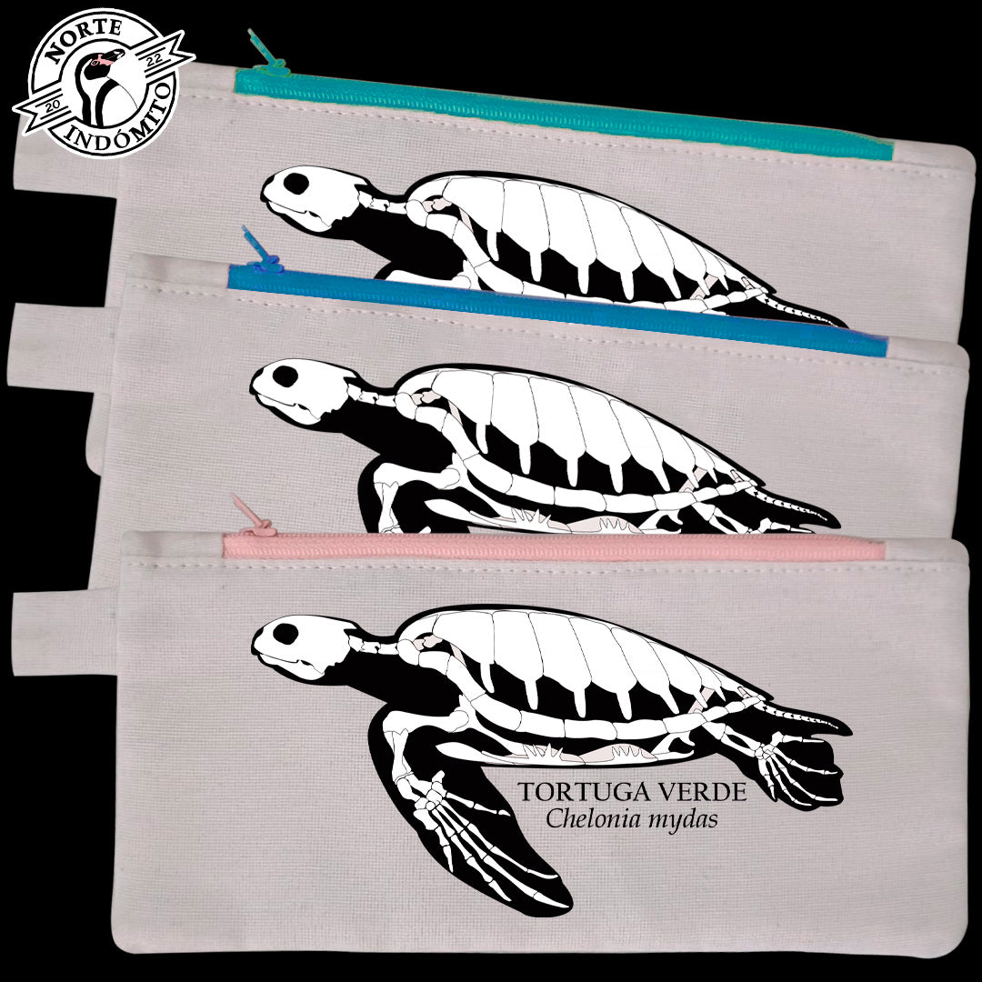 Estuche - tortuga verde esqueleto
